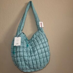 Urban Expressions Aqua Quilted Hobo Bag